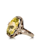 Vintage Anillo Peridoto amarillo Oro rosa antiguo original de 14k vrc082r